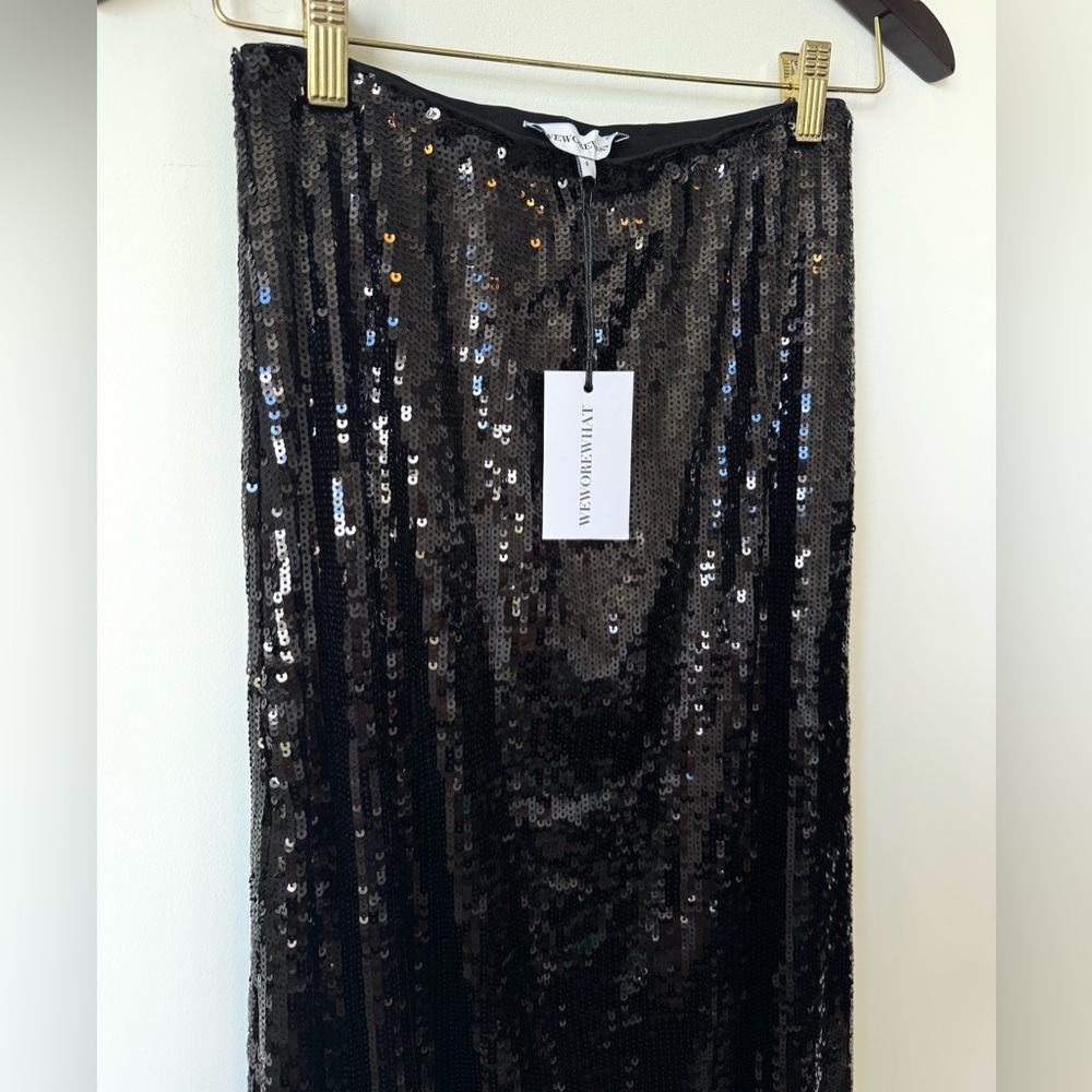 WeWoreWhat New Years Eve Straight Sequin Skirt in Black - Picture 7 of 12